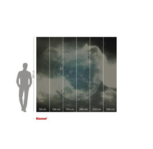 Papier peint photo avec motif de lune et indications de taille.