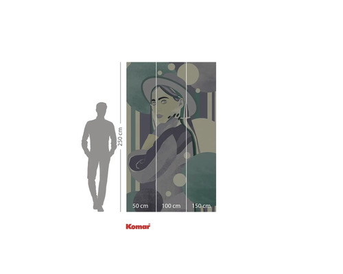 Papier peint photo Komar avec motif féminin, 250 x 150 cm