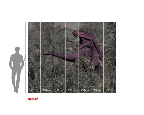 Papier peint photo avec motif de dinosaure et de plantes