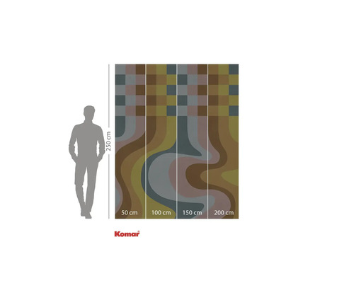 Papier peint photo Komar avec motif rétro et indications de taille