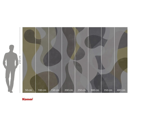 Papier peint photo avec motif abstrait et indication des dimensions