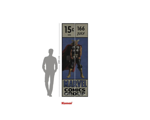 Papier peint photo Komar avec motif de bande dessinée Marvel Thor, environ 100 x 280 cm