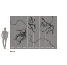 Illustration d'un papier peint photo avec des astronautes dans l'espace