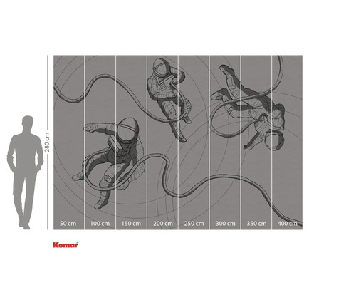 Illustration d'un papier peint photo avec des astronautes dans l'espace