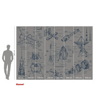 Papier peint photo Komar avec illustrations d'engins spatiaux et explications