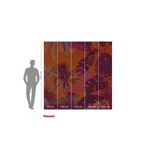 Papier peint photo avec feuilles et indications de taille