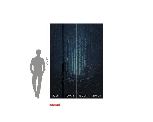 Papier peint photo avec motif Star Wars, scène en forêt, 280 cm de haut