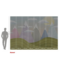 Fototapete mit Bergmotiv, 280 cm hoch und 400 cm breit