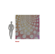 Papier peint photo avec motif à pois et indications de taille