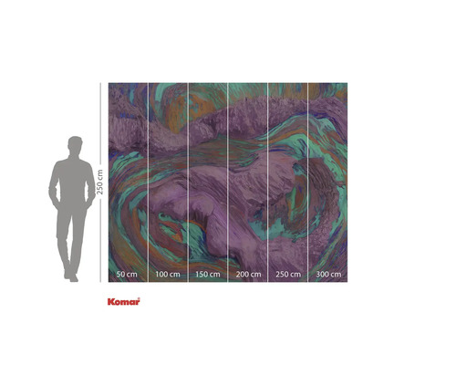 Papier peint photo avec motif marbré abstrait et indications de hauteur