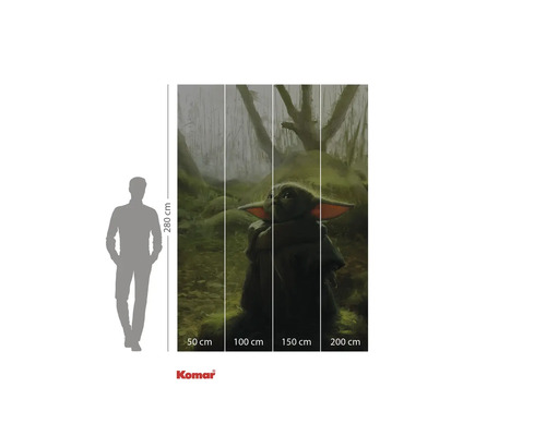 Papier peint photo avec motif Star Wars Bébé Yoda et indications de taille