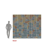 Papier peint photo Komar avec fleurs et formes géométriques, dimensions 250 cm de hauteur et 300 cm de largeur