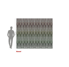 Papier peint photo avec motif géométrique en zigzag et indications de taille.