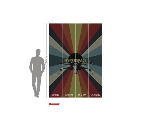 Papier peint photo Komar Hyperspace, 280 cm de haut, avec motif de vaisseau spatial
