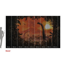 Papier peint photo avec motif de dinosaure et jungle