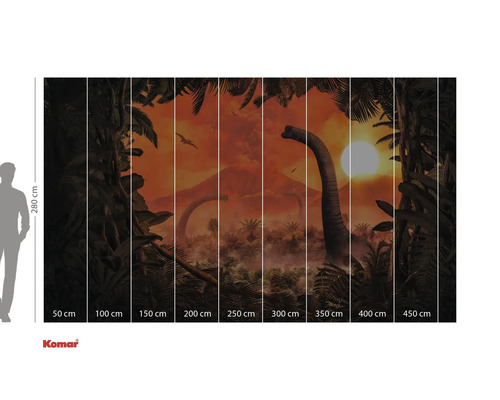 Papier peint photo avec motif de dinosaure et jungle