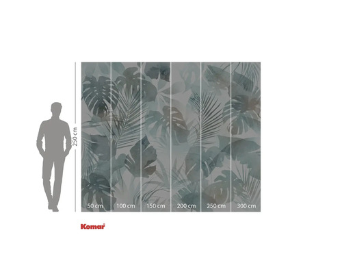 Papier peint photo Komar avec motif végétal et indications de taille