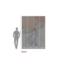 Papier peint Komar représentant la Reine des neiges Elsa, composé de quatre parties, d'une hauteur de 280 centimètres.