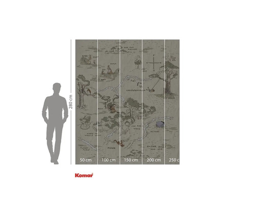 Komar Winnie Puuh Wandbild mit einer Karte des Hundert-Morgen-Waldes