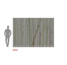 Papier peint photo Komar avec motif d'arbre et indications de taille.
