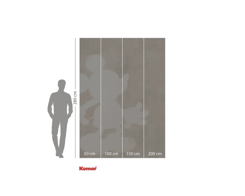 Fototapete mit Mickey Maus Motiv und Maßangaben