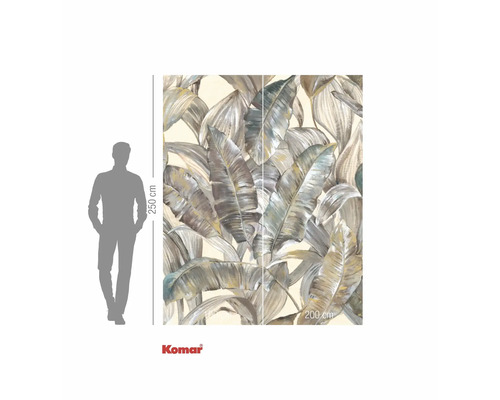 Papier peint photo Komar avec motif de feuilles tropicales, 250 cm de haut et 200 cm de large