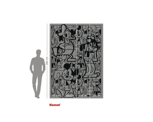 Fototapete mit Comicmotiven von Mickey Mouse, Donald Duck und Goofy