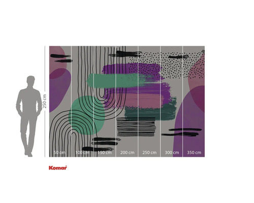 Papier peint photo Komar avec un motif abstrait et des indications de taille