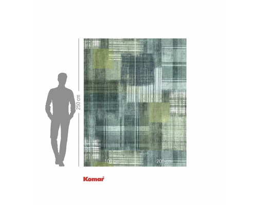 Papier peint photo Komar avec motif à carreaux abstraits et indications de taille