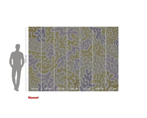 Papier peint photo avec motif abstrait et indications de dimensions