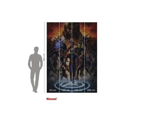 Papier peint photo avec motif Avengers et dimensions 280 x 200 centimètres
