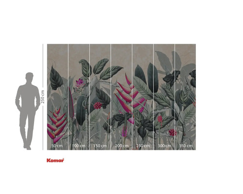 Papier peint photo avec motif de jungle et indications de taille