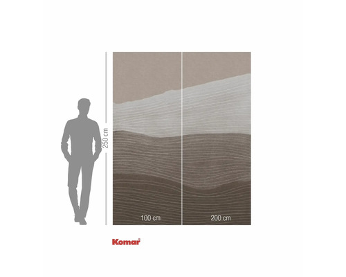 Papier peint photo Komar avec motif ondulé abstrait, 300 cm de large et 250 cm de haut.