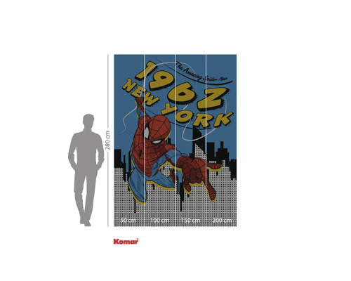 Papier peint photo Komar Spiderman avec motif Spiderman et horizon