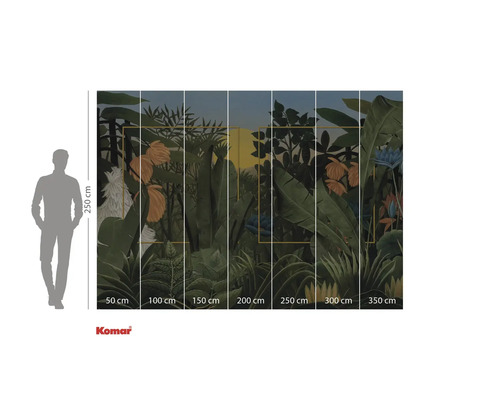 Papier peint photo Komar avec motif de jungle et indications de taille