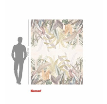 Papier peint photo avec motif de feuilles et indication de hauteur 250 cm