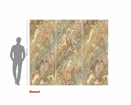 Papier peint photo avec aspect marbré et indications de taille