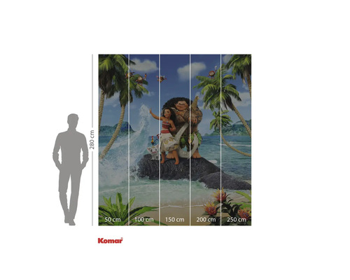 Papier peint photo Komar avec Vaiana et Maui sur une île tropicale