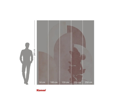 Papier peint photo avec motif Mickey Mouse et indications de taille.