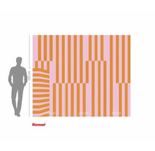 Dimensions du papier peint photo avec motif à rayures et indications de taille