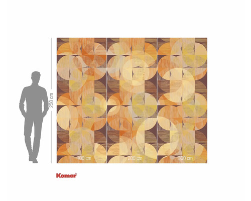 Komar Fototapete mit geometrischem Muster in Braun, Gelb und Orange