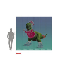 Papier peint photo représentant un dinosaure vert portant un casque, un sweat à capuche et des chaussures de sport sur fond coloré