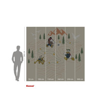 Papier peint photo avec les personnages Disney Mickey Mouse, Donald Duck et Pluto sur une carte de randonnée