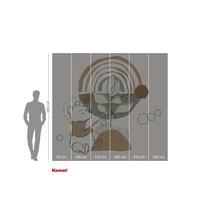 Papier peint photo Komar avec Winnie l'ourson et formes abstraites, 280 cm de hauteur