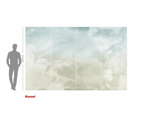 Papier peint photo avec motif de nuages et indications de taille