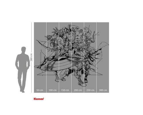Komar Avengers Wandbild mit den Maßen 280 mal 300 Zentimeter
