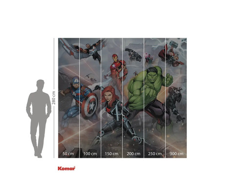 Papier peint photo Komar Marvel Avengers, 300 x 280 centimètres