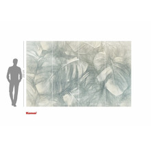 Papier peint photo avec motif de plantes et indications de taille