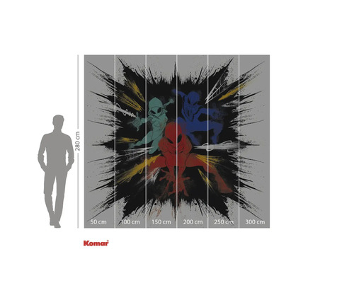 Papier peint photo avec motif Spider-Man et indications de taille