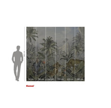 Komar Papier peint motif jungle, palmiers et famille de lions, 280x300 cm